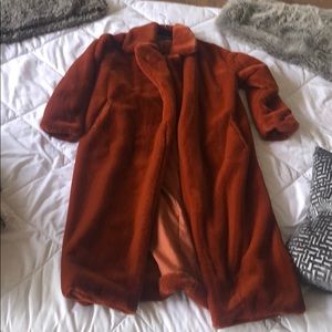 rust soft teddy coat